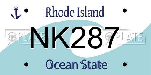 NK287 Rhode Island License Plate