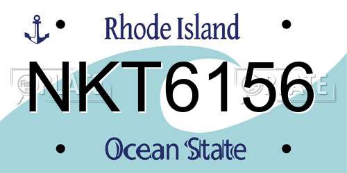 NKT6156 Rhode Island License Plate