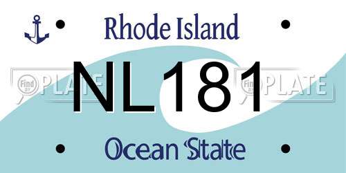 NL181 Rhode Island License Plate