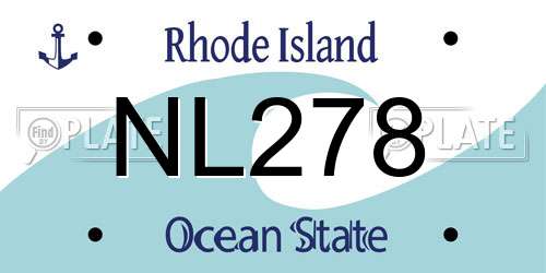 NL278 Rhode Island License Plate