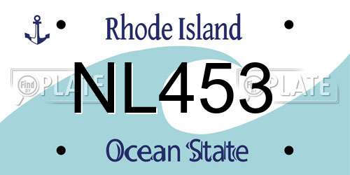 NL453 Rhode Island License Plate