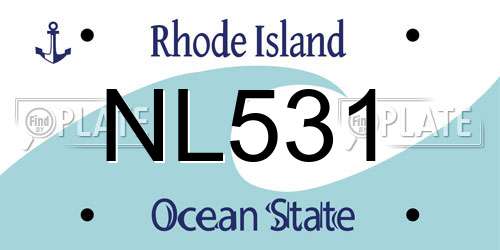 NL531 Rhode Island License Plate