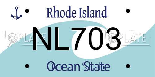 NL703 Rhode Island License Plate