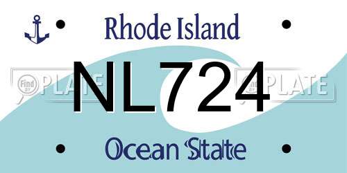 NL724 Rhode Island License Plate