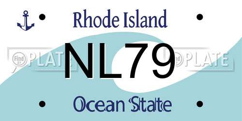 NL79 Rhode Island License Plate
