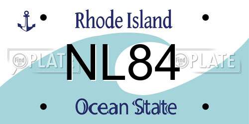 NL84 Rhode Island License Plate