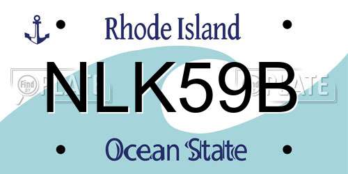 NLK59B Rhode Island License Plate