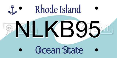 NLKB95 Rhode Island License Plate