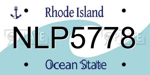 NLP5778 Rhode Island License Plate