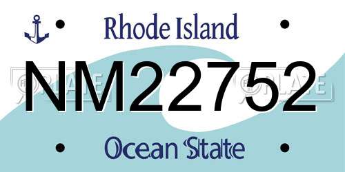 NM22752 Rhode Island License Plate