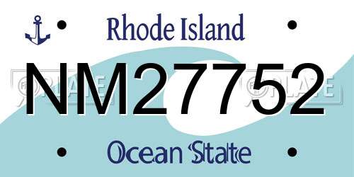 NM27752 Rhode Island License Plate