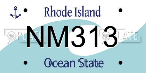 NM313 Rhode Island License Plate