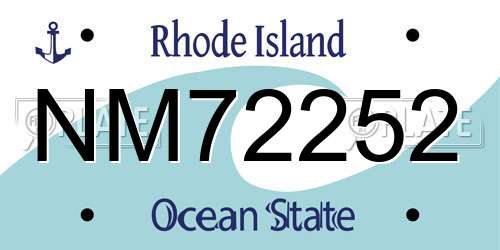 NM72252 Rhode Island License Plate