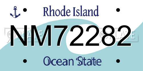 NM72282 Rhode Island License Plate