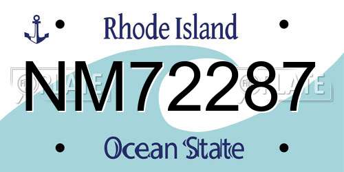 NM72287 Rhode Island License Plate