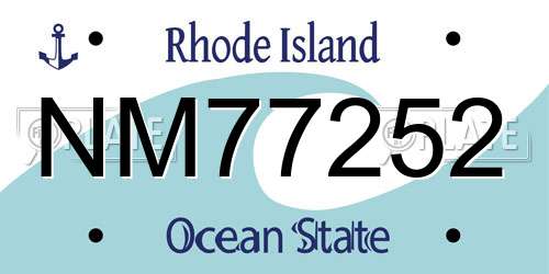 NM77252 Rhode Island License Plate