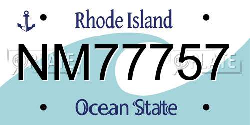 NM77757 Rhode Island License Plate
