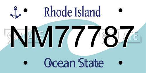 NM77787 Rhode Island License Plate