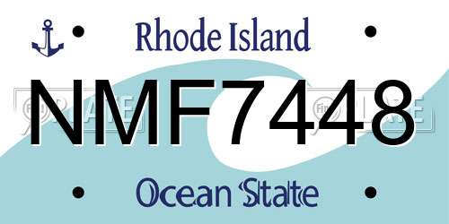 NMF7448 Rhode Island License Plate