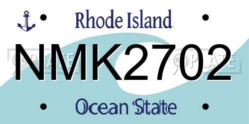 NMK2702 Rhode Island License Plate