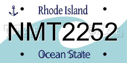 NMT2252 Rhode Island License Plate