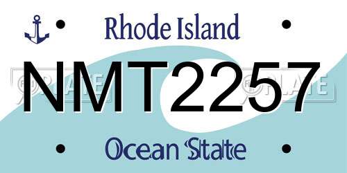 NMT2257 Rhode Island License Plate