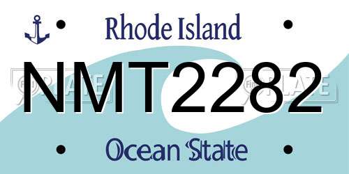 NMT2282 Rhode Island License Plate