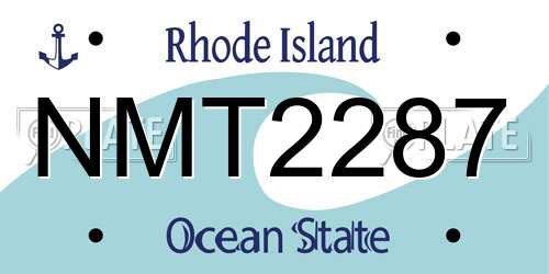 NMT2287 Rhode Island License Plate