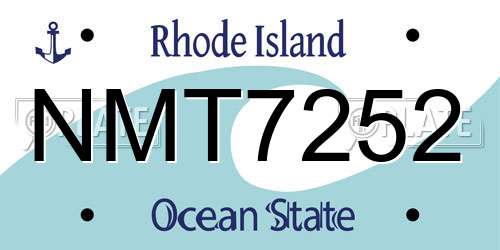 NMT7252 Rhode Island License Plate