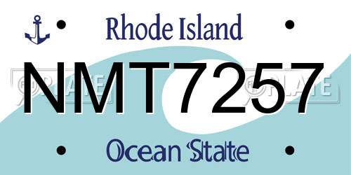 NMT7257 Rhode Island License Plate
