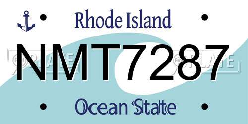 NMT7287 Rhode Island License Plate