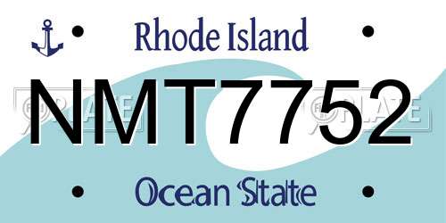 NMT7752 Rhode Island License Plate