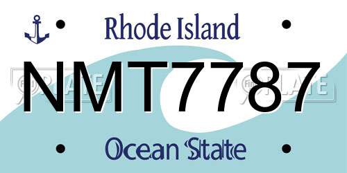 NMT7787 Rhode Island License Plate