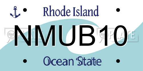 NMUB10 Rhode Island License Plate