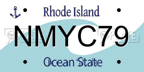 NMYC79 Rhode Island License Plate