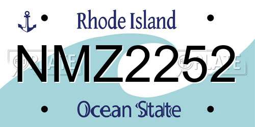 NMZ2252 Rhode Island License Plate