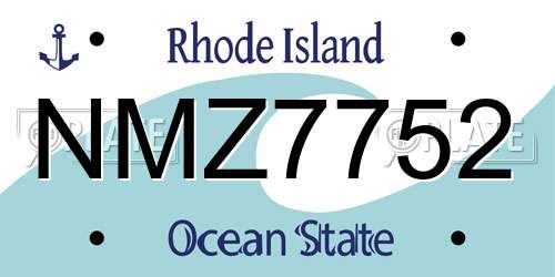 NMZ7752 Rhode Island License Plate