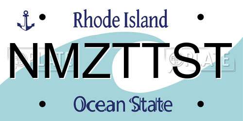 NMZTTST Rhode Island License Plate