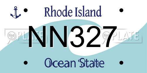 NN327 Rhode Island License Plate