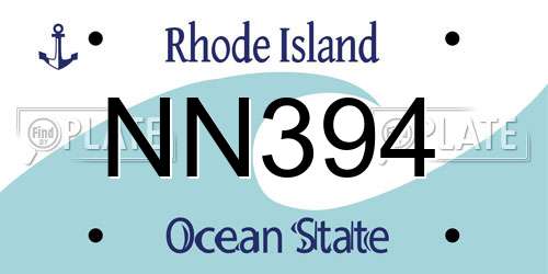 NN394 Rhode Island License Plate