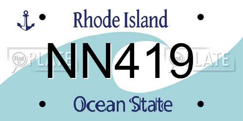 NN419 Rhode Island License Plate