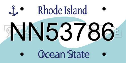 NN53786 Rhode Island License Plate
