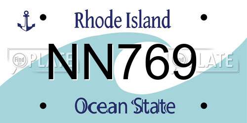 NN769 Rhode Island License Plate