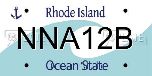 NNA12B Rhode Island License Plate
