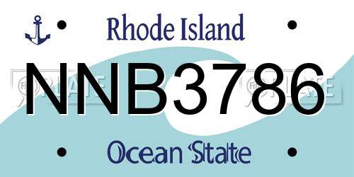 NNB3786 Rhode Island License Plate