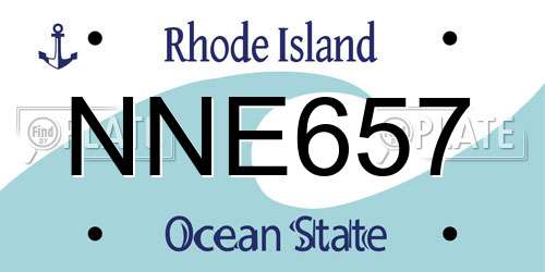 NNE657 Rhode Island License Plate
