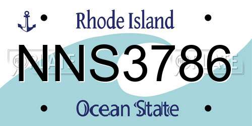 NNS3786 Rhode Island License Plate