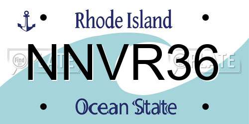 NNVR36 Rhode Island License Plate