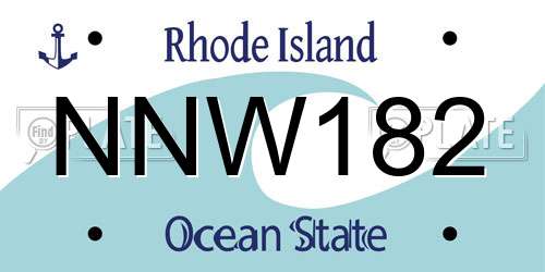 NNW182 Rhode Island License Plate