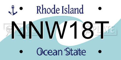 NNW18T Rhode Island License Plate